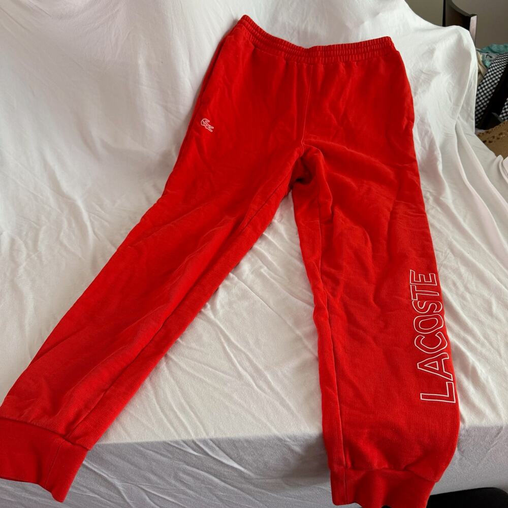 Lacoste red logo sweatpants size small